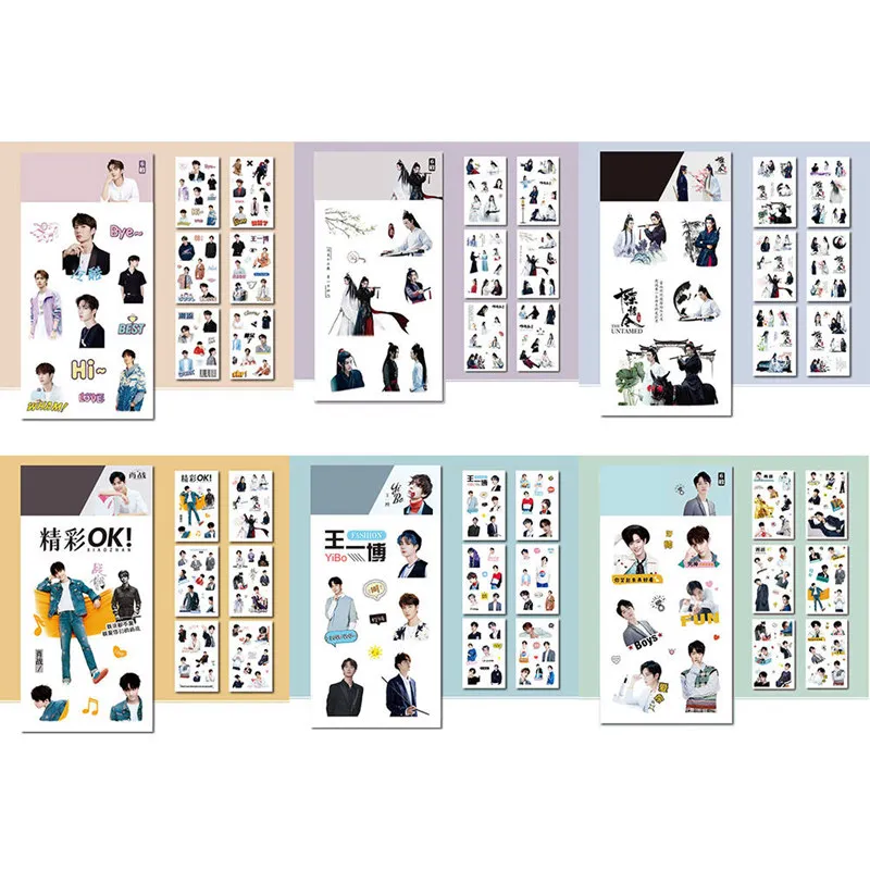 6 листов/набор Чэнь Цин Лин декоративная наклейка Xiao Zhan Wang Yibo Скрапбукинг DIY Дневник этикетка стикер s