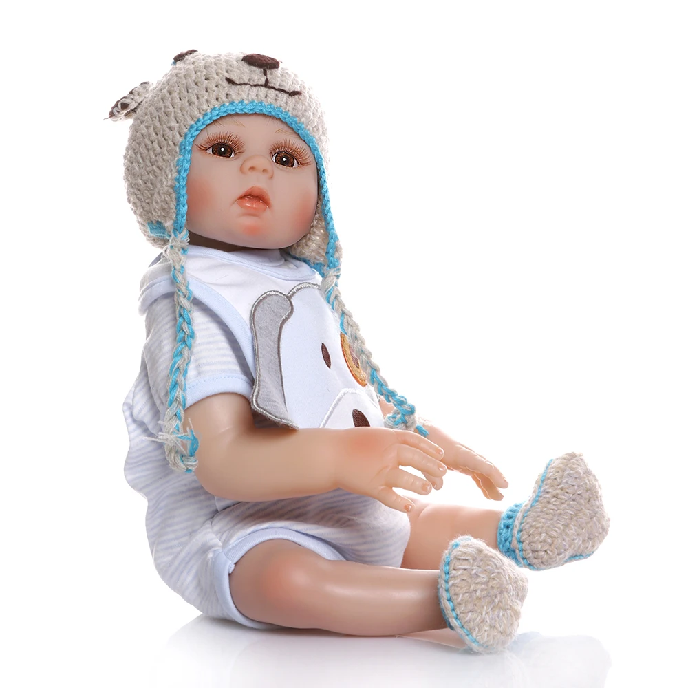 NPK 48 см 18 дюймов bebe Кукла reborn baby Сладкий Близнецы розовый и синий полный тело Мягкая силиконовая Мягкая кукла для малышей игрушка для ванны Anatom