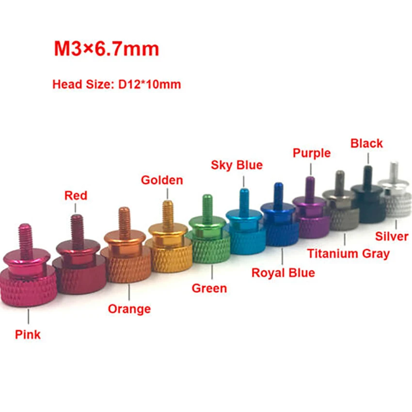 5pcs Anodized Aluminum Alloy M3 Step Thumb Screws Knurled Hand For RC Boat Radio Box Computer Case DIY Moto | Обустройство дома