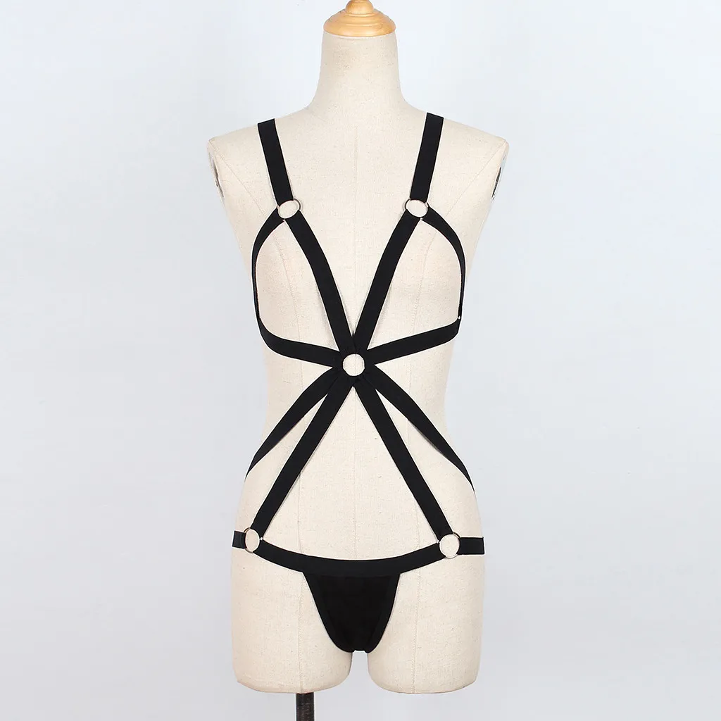 Sexy Lingerie Porno Erotic Costumes Langerie Lenceria Mujer Women Sexy Women Cage Open Bras Strap Bandage Bodysuits Babydolls