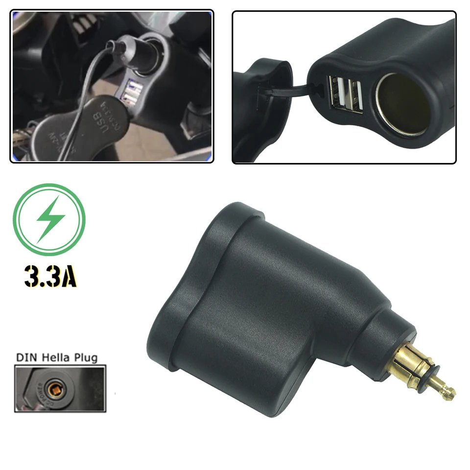 For BMW K1200R Sport F800R F900XR/R Dual USB Charger Lighter