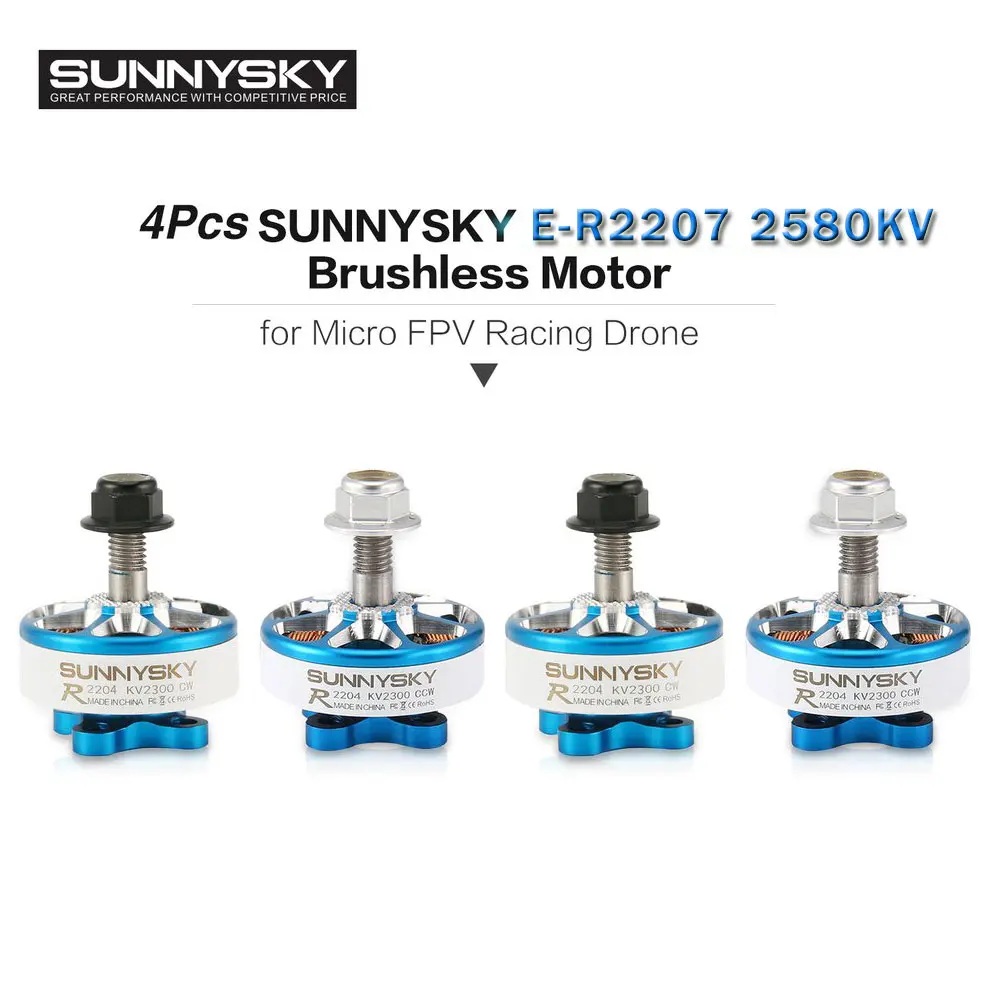 

SUNNYSKY E-R2207 3-4S 2580KV CW/CCW Brushless Motor for RC Drone FPV Racing Quadcopter Glider Plane
