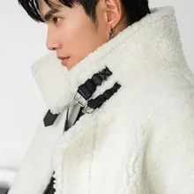 Мужское пальто с натуральным мехом, Осень-зима, натуральная куртка из короткой овечьей шерсти, мужское роскошное пальто, Мужская одежда, Куртки из натуральной кожи 18154