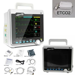 CMS6000 Portable ICU Patient Monitor 8'' Vital Signs Monitor ECG NIBP SPO2 Resp PR TEMP with ETCO2 Module Medical Device Machine