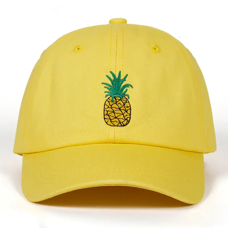 VORON/Мужская и женская кепка с ананасом, хлопковая бейсболка в стиле унисекс, унисекс, кепка для папы, шапки bone garros - Цвет: Цвет: желтый