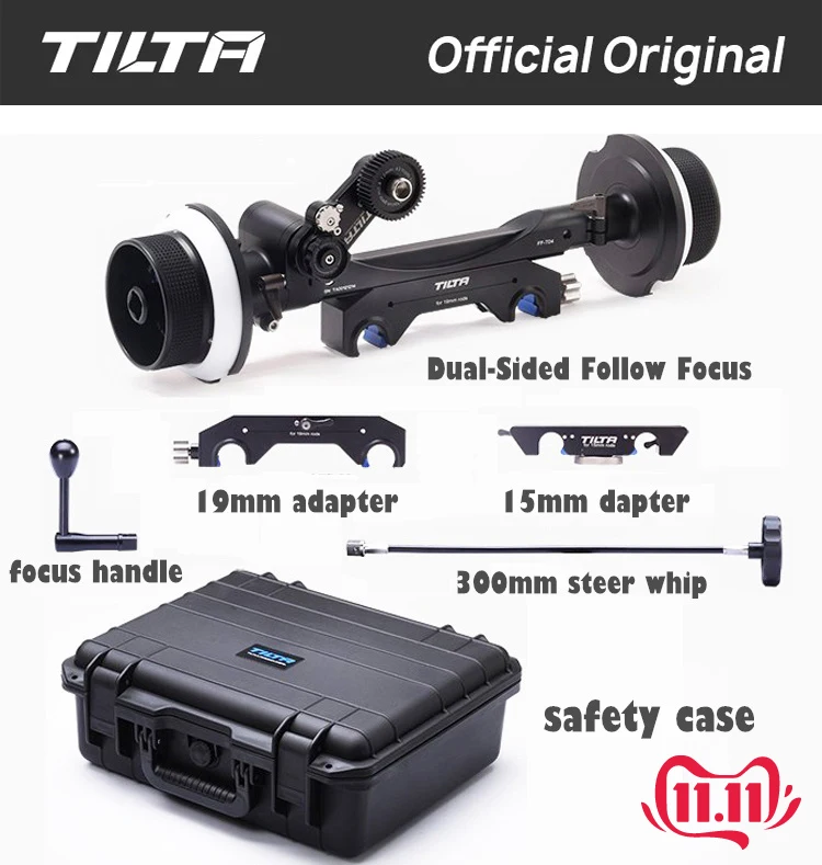 TILTA FOLLOW FOCUS FF T04 двухсторонний объектив CINE с адаптером 15 мм/19 мм для установки