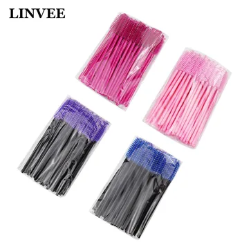 

200 Pcs Eyelash Extension Brush Eyebrow Brush Disposable Makeup Applicators Soft and Bendable Colorful Handle Daily Cosmetics
