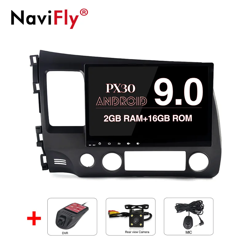 2GB-16GB-Cam-DVR NaviFly автомобильный радиоприемник gps для Honda Civic 8 FK FN FD 2005-2012 Android 9,0 Восьмиядерный 4 Гб+ 64 Гб авто gps навигация мультимедийный плеер - Цвет: 2GB-16GB-Cam-DVR