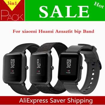 

3in1 nylon and Soft silicone WatchStrap for Xiaomi Huami Amazfit Bip Smart watch accessories 20mm For Xiaomi Huami Amazfit GTS