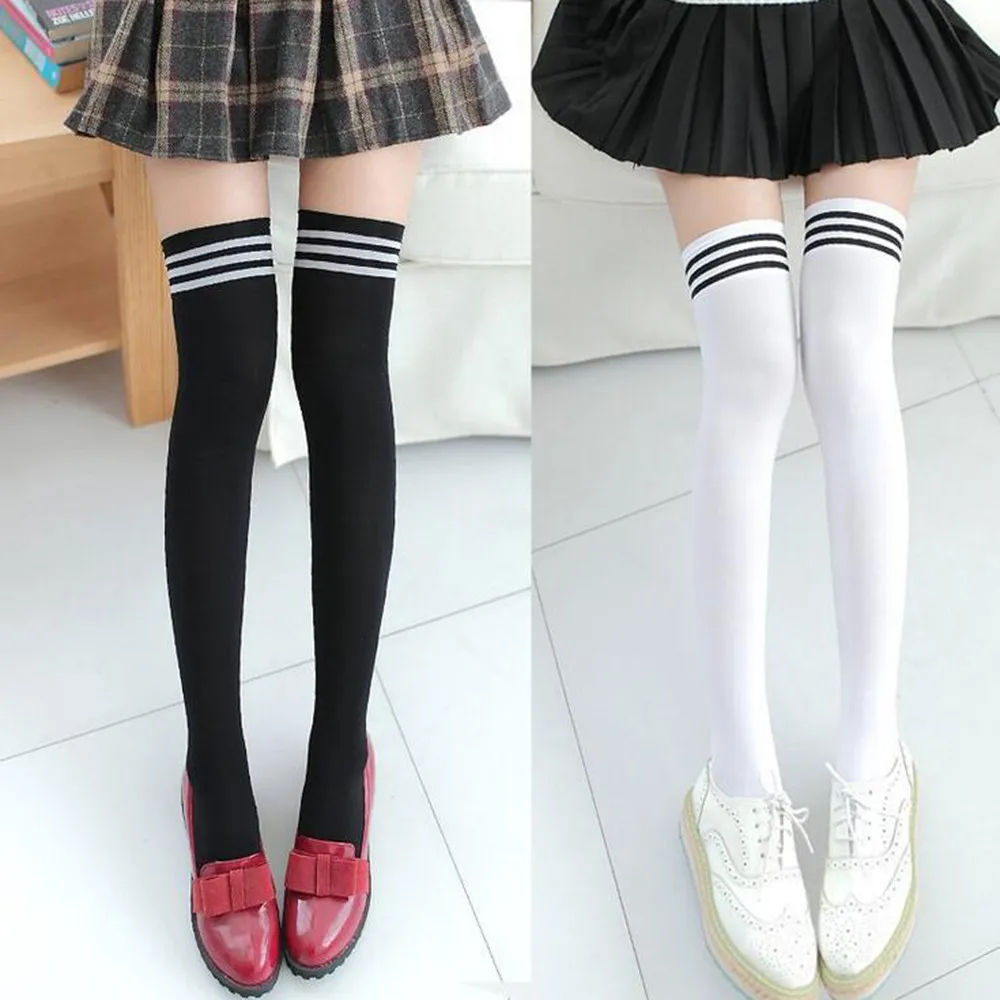 Girls Women's long socks Clothing Non-Slip Anti-Hem Fashion Thigh High Over Knee Socks medias de mujer гольфы женские new |