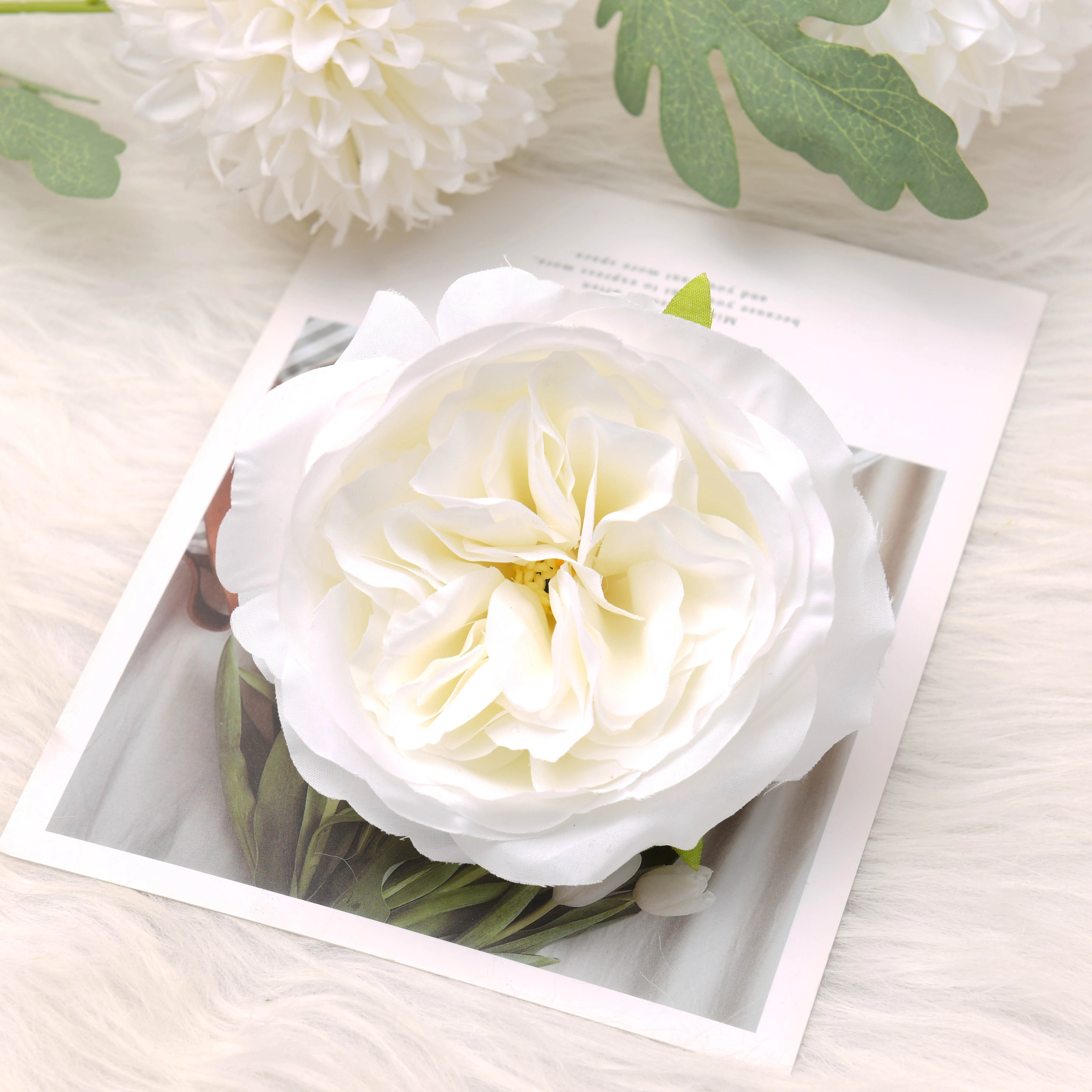 Têtes de fleurs artificielles en soie, pivoine blanche, 10 pièces, 11cm,  pour décoration de mariage, bricolage, couronne, boîte cadeau,  Scrapbooking, fausses fleurs artisanales | AliExpress