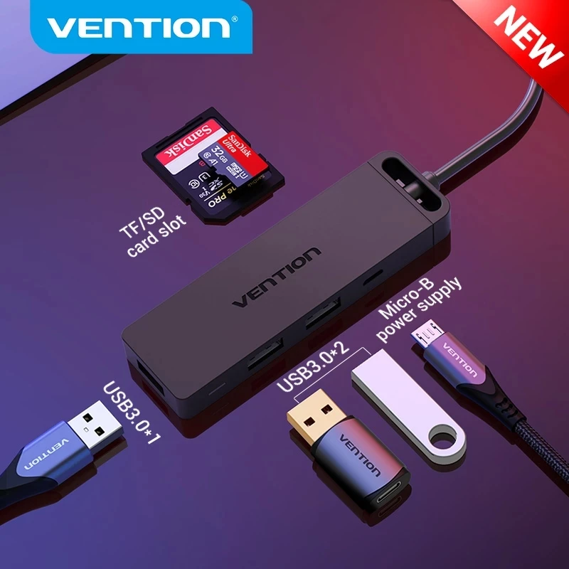 Vention usb-хаб адаптер USB 3 0 разветвитель портов высокоскоростной OTG для ноутбука