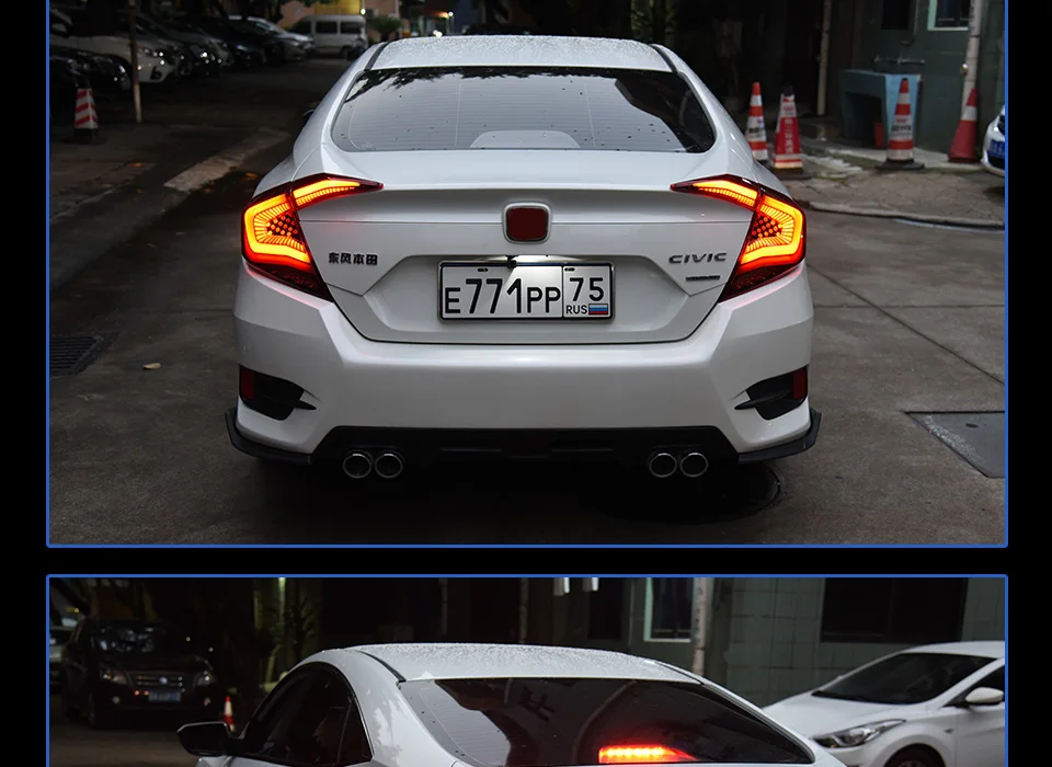 AKD автомобильные задние фонари для Honda Civic G10 задние фонари 10 седан 12 В светодиодный автомобильные задние фары Задний фонарь лампа