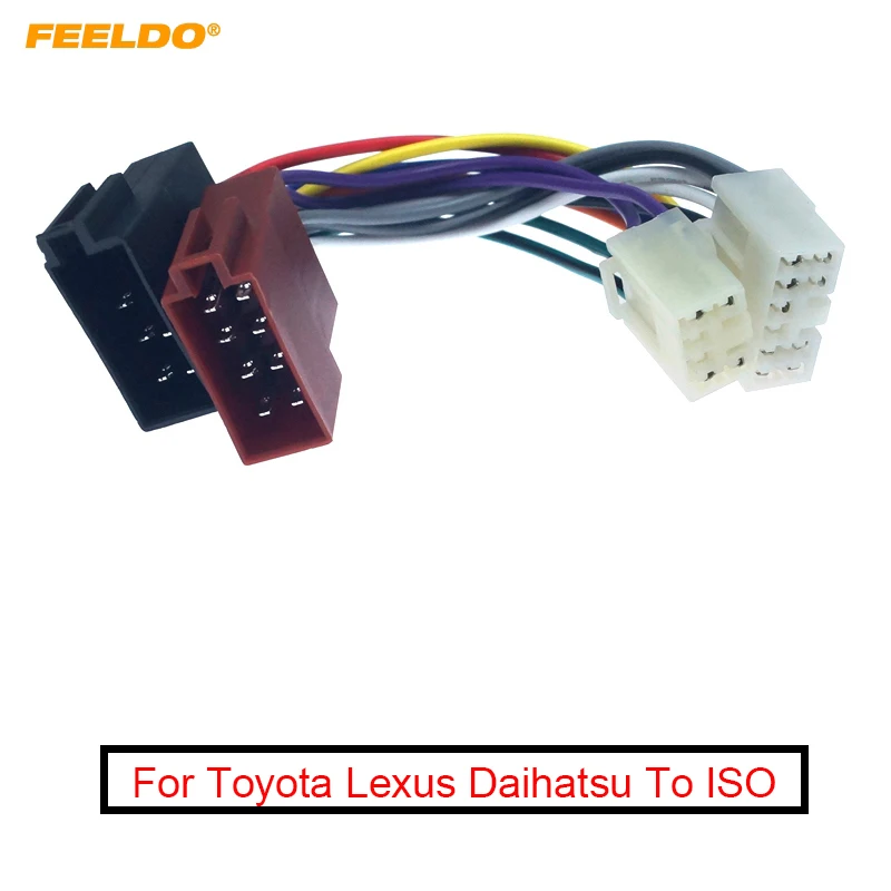 

FEELDO Car Stereo Conversion Plug Wiring Harness Adapter For Toyota Lexus Daihatsu To ISO CD Radio Original Head Units Cable