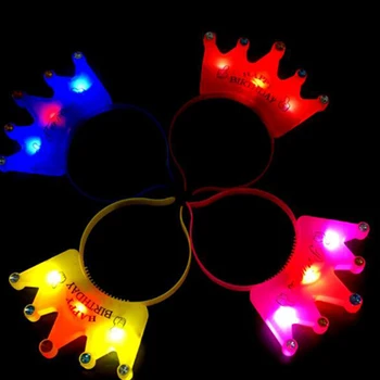 

Rave Festival Glow Neon LED Party Women Girls LED Flashing Crown Hair Hoop Glowing Lights Headband Glow Party Supplies