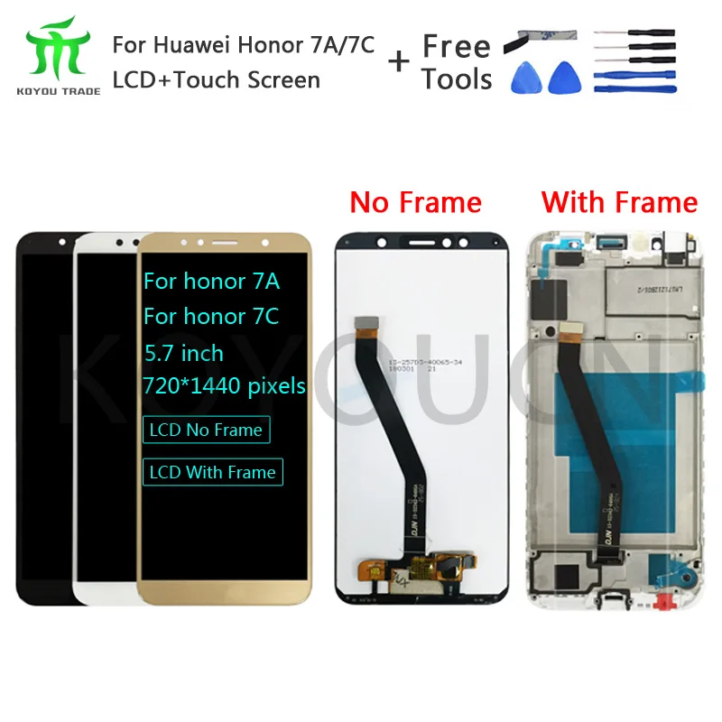 

5.7'' For Honor 7A 7C LCD Display Touch Screen Digitizer No Frame and With Frame For Huawei original display Spare Parts