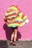 Fashion Trend Rainbow Color Thick Tulle Tops Puffy Tiered Ruffle Pleated Top Street Style Plus Velvet Inside Coat Women Winter ► Photo 3/6