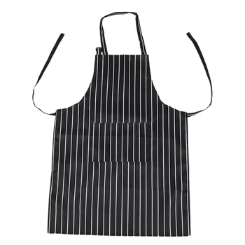 

Kitchen Baking Ware Zebra Chalk Stripes Bib Apron with Pockets