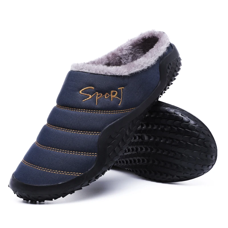 SKRENEDSBrandNew/Лидер продаж; зимние мужские ботинки; теплые плюшевые ботильоны; водонепроницаемые зимние ботинки; уличные ботинки; Botas Masculina; большие размеры - Цвет: black