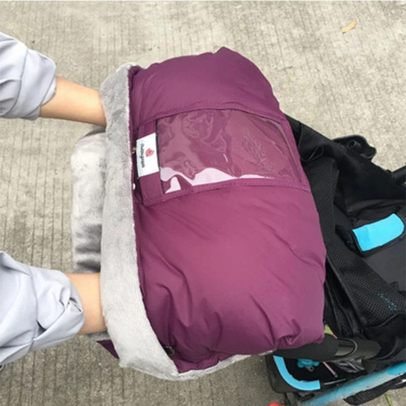 baby product accessories super warm stroller gloves polyester fur waterproof pram hand cover for yoya stroller accessories
