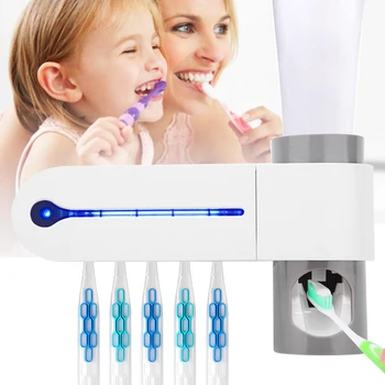 

3 in 1 UV Light Ultraviolet Toothbrush sterilizer Toothbrush Holder Automatic Toothpaste Squeezers Dispenser Home Bathroom Sets
