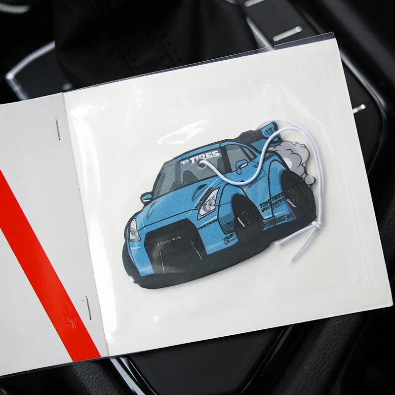 JDM стиль Классический гоночный автомобиль заднего вида Mirrow подвеска освежитель воздуха твердая бумага украшение Япония Германия модели автомобилей - Название цвета: Blue Car