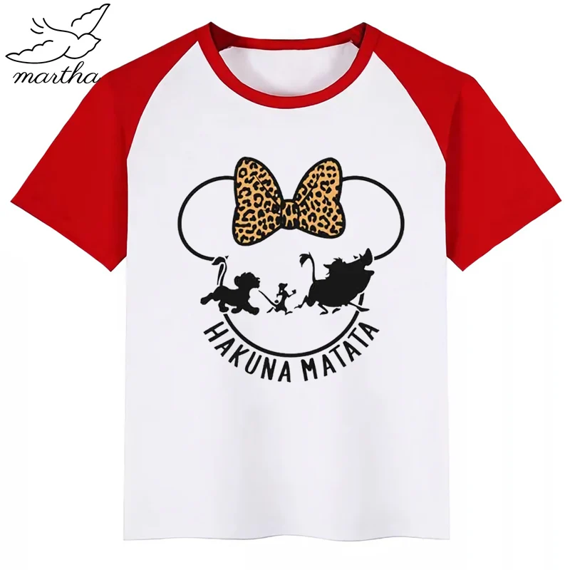 Hakuna Matata/Детская футболка с принтом «Король Лев» для мальчиков, одежда для детей модные Забавные футболки с короткими рукавами, футболки с Simba принтом