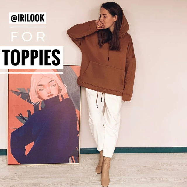 US $21.00 Casual Kangaroo Pocket Sweatshirt Women Long Sleeve Oversized Hoodie Fall 2020 Harajuku Hoodie Soli