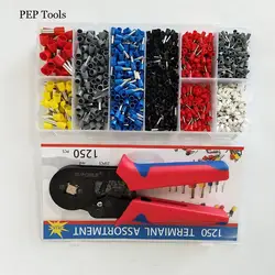 Kit de herramientas de prensado de férula Sopoby, alicates de prensado de 0,08 16 mm2 /1200 piezas, casquillos de alambre, Terminal de extremos de cable de crimpado