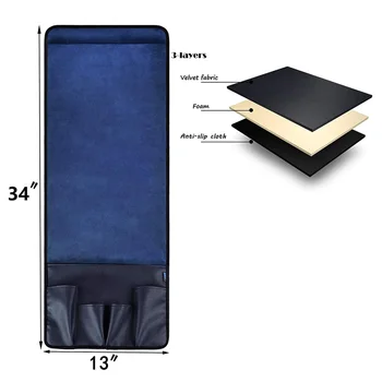 

Dark Blue Velvet Sofa Couch Chair Armrest Soft Organizer Holder for Remote Control Cell Phone XH8Z