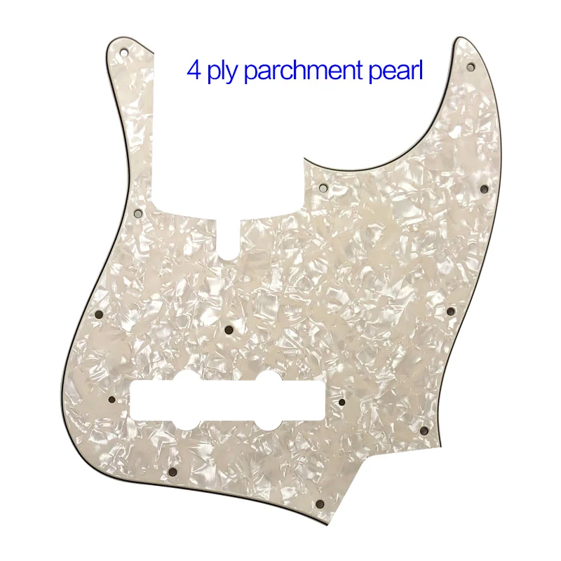 Pleroo гитарные детали Pickguard US 11 отверстий ателье Z DAL 5 струнная скретч пластина для джазовая бас-гитара - Цвет: 4ply parchment pearl