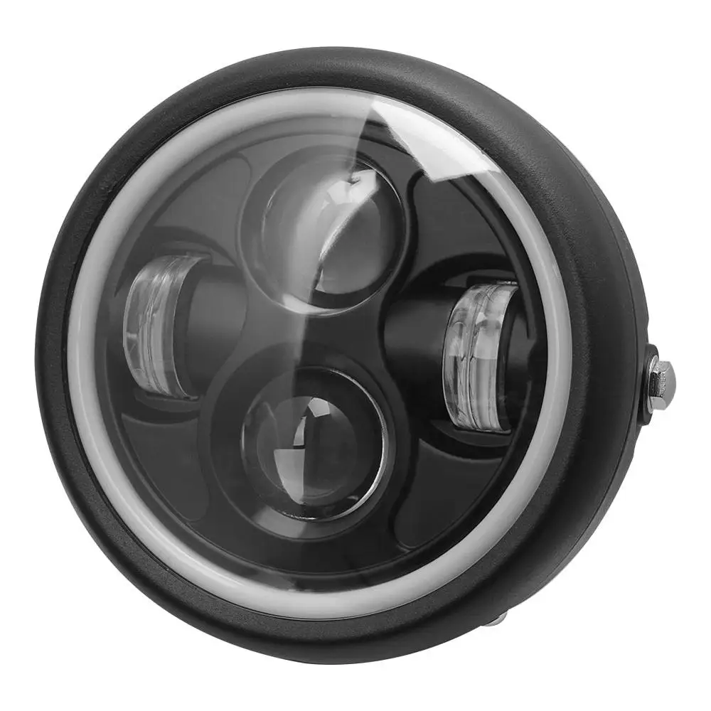 

Motorcycle 6.5" LED Headlight Retro Headlamp Bulb DRL With Angel Ring Fit For Harley Sportster Bobber Iron 883