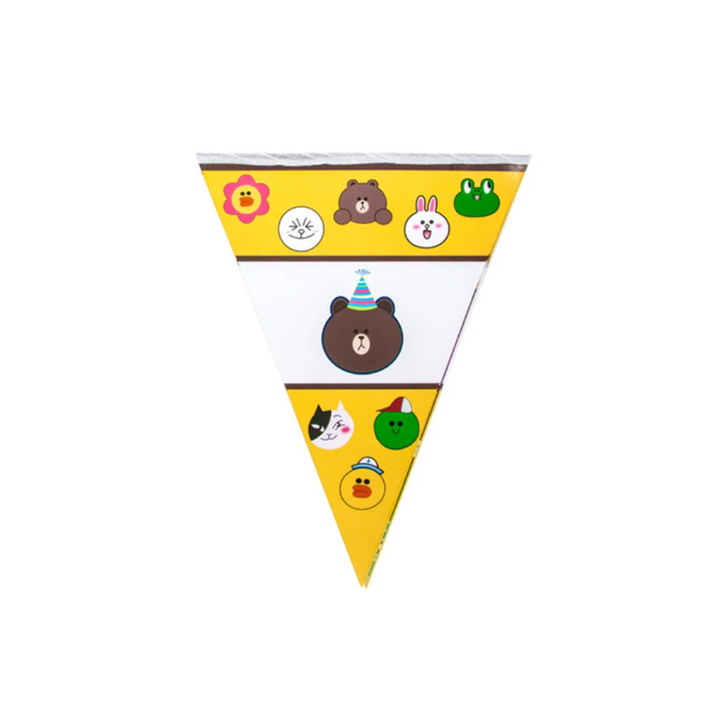 Pennant 1PCS Коричневый Медведь принадлежности для тематической вечеринки вечерние украшения овсянка комнаты макет бумажные изделия Вымпел мультфильмы - Цвет: Pennant 1PCS