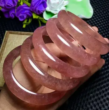 

Free Shipping Natural Red Strawberry Quartz Crystal Woman Bangle Inner Diameter 54-59mm AAA