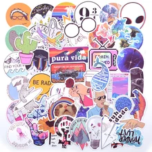 20 스타일 vsco 스티커 것들 50 pcs 팩 쿨 핑크 소녀 스티커에 노트북 냉장고 전화 스케이트 보드 가방 스티커(China)