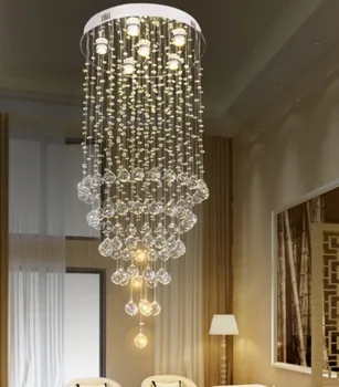 

Round Chandeliers Lights LED Crystal Lamps Personality Chandelier For Living Room Bedroom Stair Restaurant