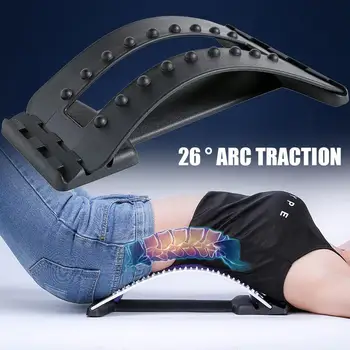 

Back Massager Fashion Magic 18 Massage Points Black ABS Lumbar Vertebra Correct Health Stretcher Relaxation Lumbar Massage