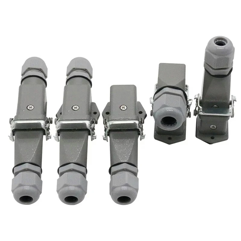 Enchufe de aviaci�n rectangular, HDC HA 4 Pin resistente al agua conector macho hembra