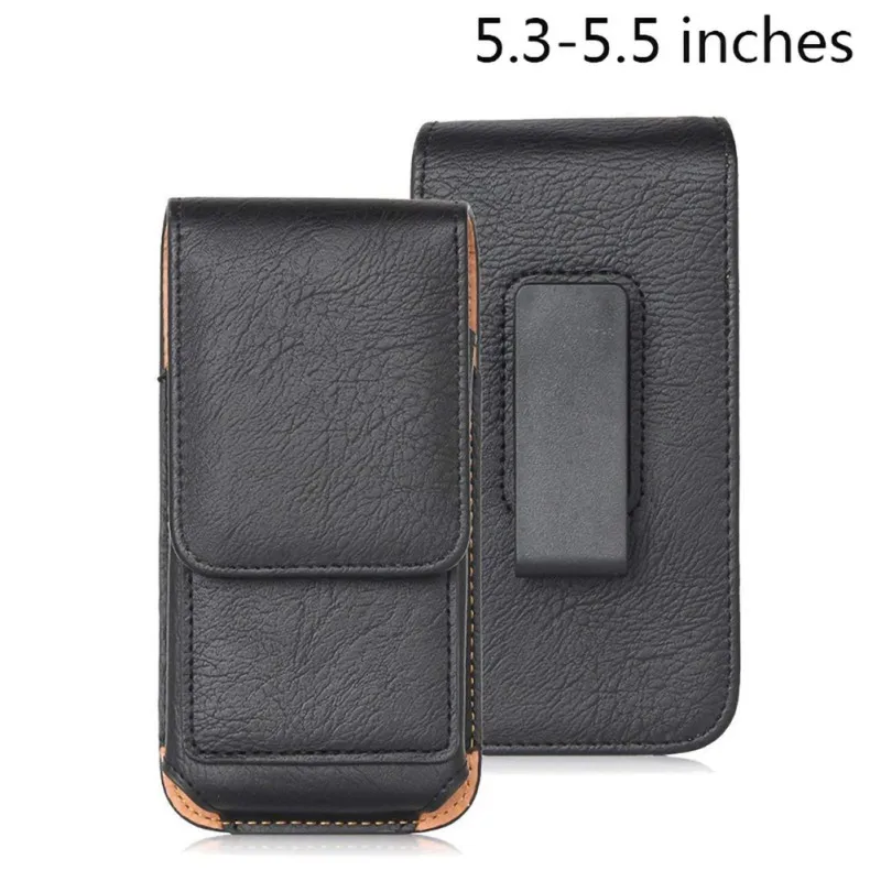 5.3-5.5 inch Высококачественный чехол для телефона с хорошей текстурой, держатель для карт, сумка для хранения телефона на пояс для смартфона 3,5-6,3 дюймов - Цвет: 5.3-5.5 inch
