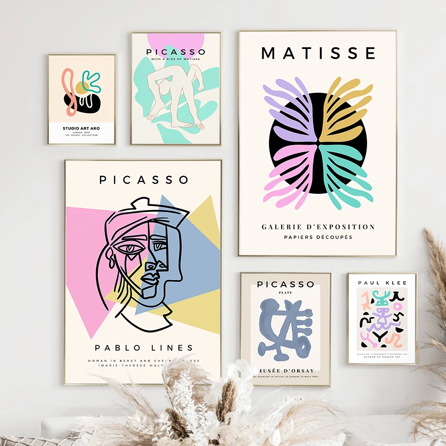 

Picasso Abstract Color Shapes Pablo Lines Wall Art Canvas Painting Nordic Posters And Prints Wall Pictures For Living Room Decor