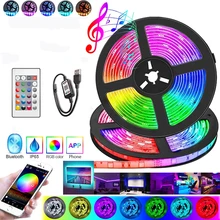 

USB 5050 LED Strip Light Bluetooth RGB 5V RGB Lights Flexible LED Lamp Tape Ribbon RGB TV Desktop Screen BackLight Diode Tape