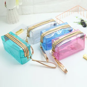 

Beatuty Multifunctional Waterproof Clear PVC Cosmetic Bags Make Up Case Travel Handbag Candy Color Bath Toiletry Storage Kits