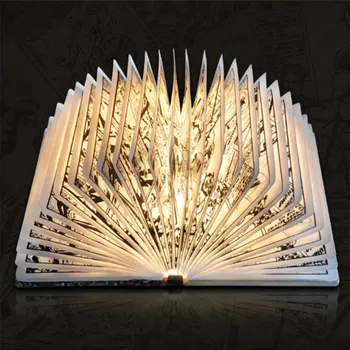 

LED Novelty Wooden Book Light LED Night Light Ironman Spiderman Thor Figurien Foldable USB Table Lamp Paper Light Xmas Gift Toys