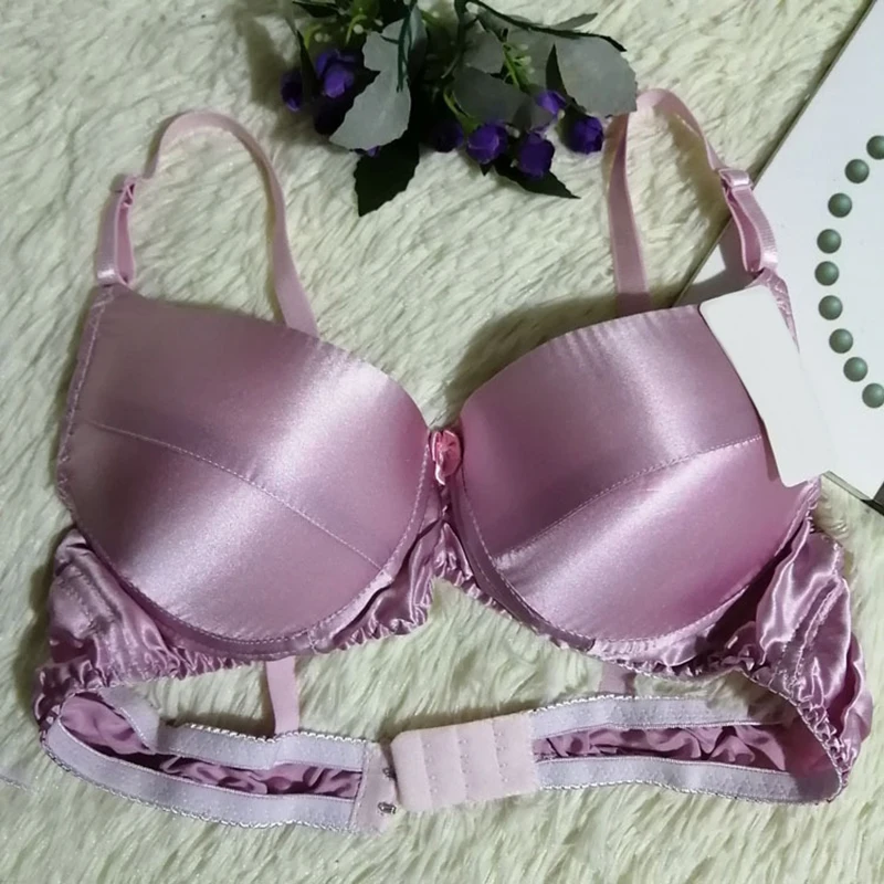 Women Bra Ladies Sexy Bralette Beach Summer Solid Color Silk Plus Size Brassiere Push Up Bra Intimates Lingerie Seamless Bra