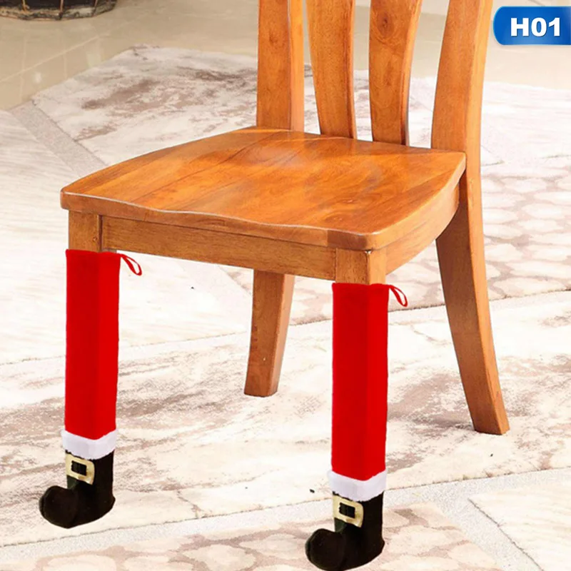 New Christmas Chair Feet Cover Christmas Decoration Tables And Chairs Foot Covers Non-slip Cases - Цвет: XMA4030H01