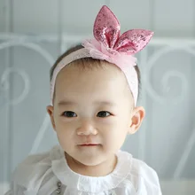 Лидер продаж, товары в Корейском стиле, Детские аксессуары для волос, подарок на праздник для девочек, аксессуары для волос с кружевом, милый кролик, Ушастый