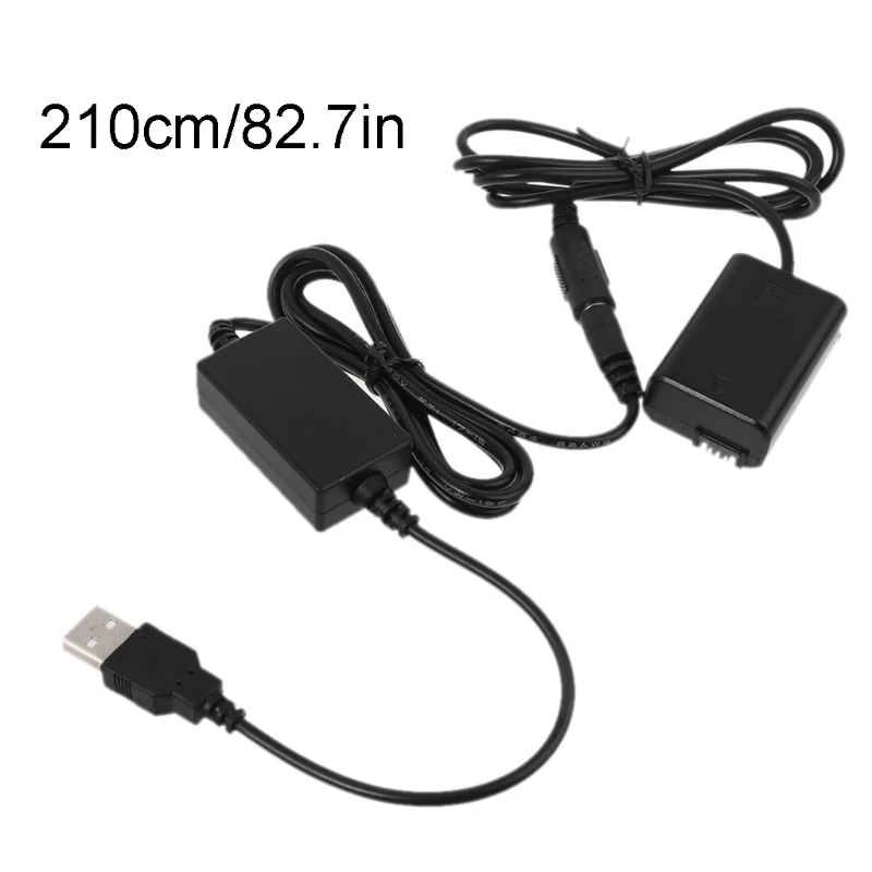 5V 2A USB to NP FW50 Battery Eliminator Power Supply Adapter for Sony A7 A7R A7S A7II A7RII