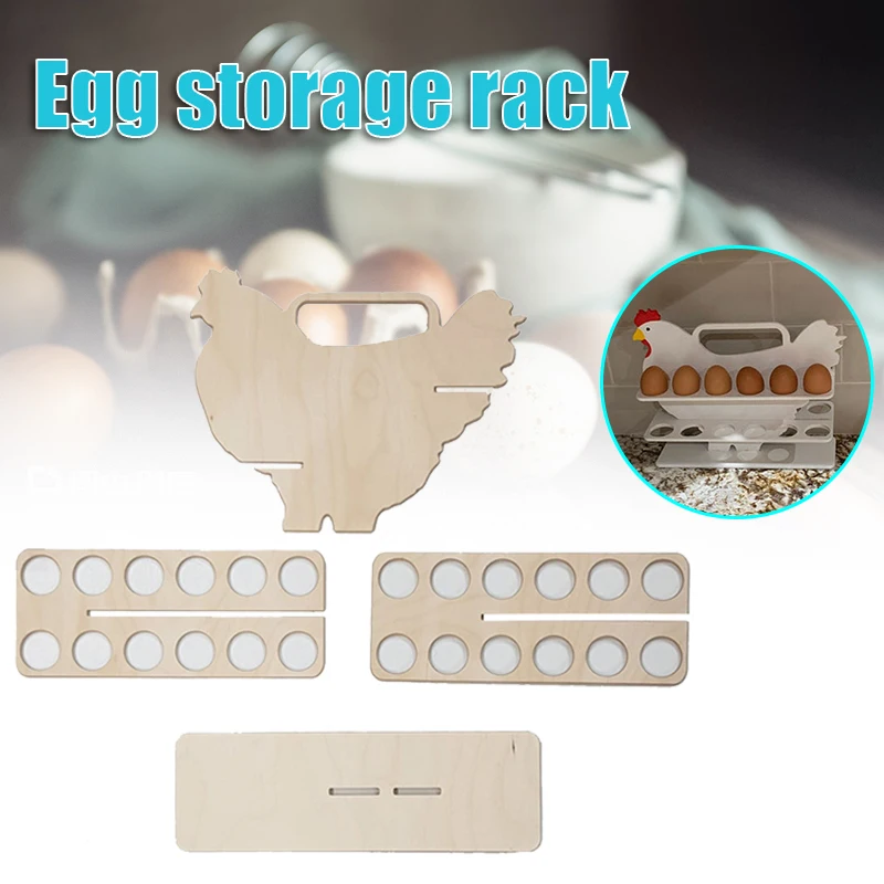 Egg Storage Rack Portable Countertop Egg Rack Kitchen Storage Organizing Rack Wooden Household