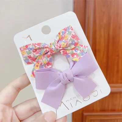 2PCS/onePair Bow Headgear Cute Sweet Little Girl Hair Accessories Summer Girls Net Red Clips Baby Hairpins Children Hair Clips 2PCS/onePair Bow Headgear Cute Sweet Little Girl Hair Accessories Summer Girls Net Red Clips Baby Hairpins Children Hair Clips
