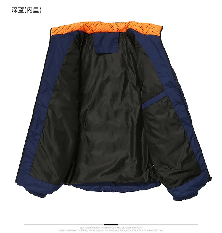 Winter New Style Men's Stand Collar Cotton-padded Clothes Men Baseball Cotton Coat Young MEN'S Casual Fashion Solid Color Warm C